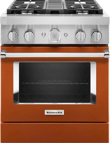 KitchenAid - 4.1 Cu. Ft. Freestanding Dual-Fuel True Convection Range with Self-Cleaning - Scorched Orange