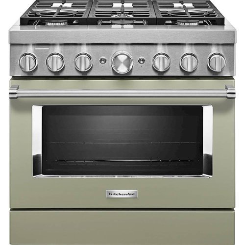 KitchenAid - 5.1 Cu. Ft. Freestanding Dual Fuel True Convection Range with Self-Cleaning - Avocado Cream