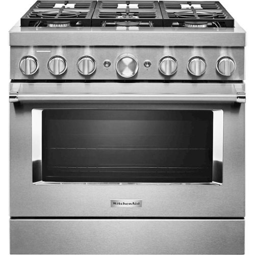 KitchenAid - 5.1 Cu. Ft. Freestanding Dual Fuel True Convection Range with Self-Cleaning - Stainless Steel