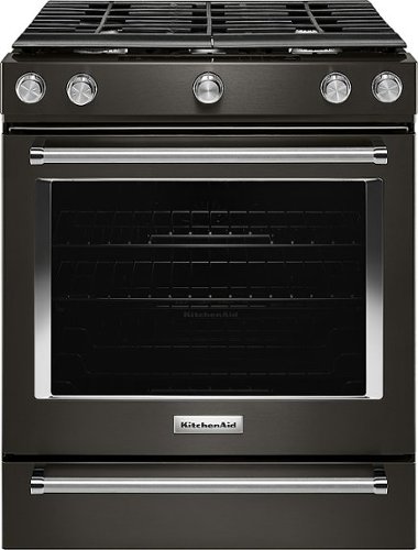 KitchenAid - 5.8 Cu. Ft. Slide-In Gas Convection Range - Black Stainless Steel