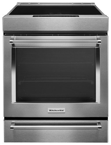 KitchenAid - 7.1 Cu. Ft. Self-Cleaning Slide-In Electric Induction Convection Range - Stainless Steel