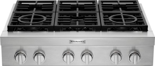 KitchenAid - Commercial-Style 36" Built-In Gas Cooktop - Stainless Steel