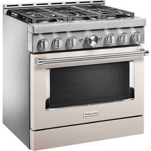 KitchenAid - Commercial-Style 5.1 Cu. Ft. Slide-In Gas True Convection Range with Self-Cleaning - Milkshake