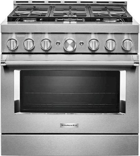 KitchenAid - Commercial-Style 5.1 Cu. Ft. Slide-In Gas True Convection Range with Self-Cleaning - Stainless Steel