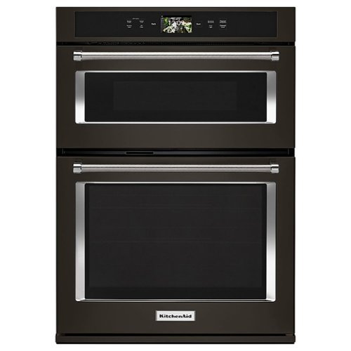 KitchenAid - Smart Oven+ 30" Single Electric Convection Wall Oven with Built-In Microwave - Black Stainless Steel