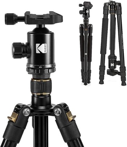 Kodak - Photo Gear 63" Tripod and Monopod with 360° Ball Head - Premium Professional 2-in-1 Aluminum Camera Stand - Black