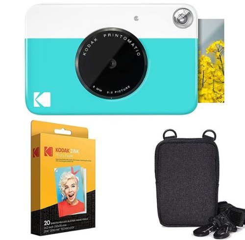 Kodak - Printomatic Portable Instant Camera Kit with 2" x 3" Zink Photo Paper & Deluxe Case - Blue