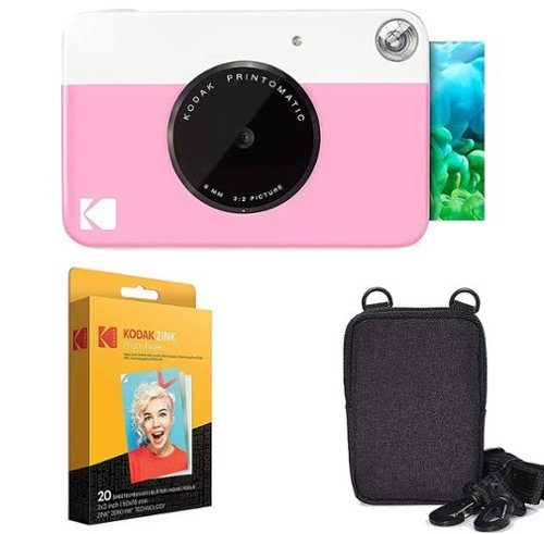 Kodak - Printomatic Portable Instant Camera Kit with 2" x 3" Zink Photo Paper & Deluxe Case - Pink