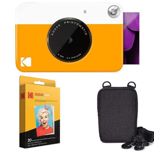 Kodak - Printomatic Portable Instant Camera Kit with 2" x 3" Zink Photo Paper & Deluxe Case - Yellow