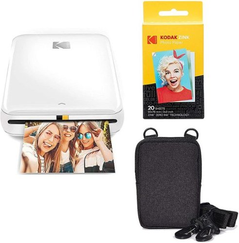 Kodak - Step Instant Photo Printer with 2" x 3" Zink Photo Paper & Deluxe Case - White