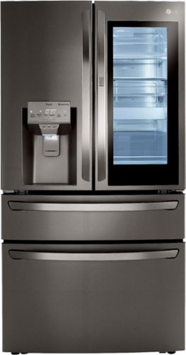 LG - 22.5 Cu. Ft. 4-Door French Door-in-Door Counter-Depth Refrigerator with Craft Ice - Black Stainless Steel