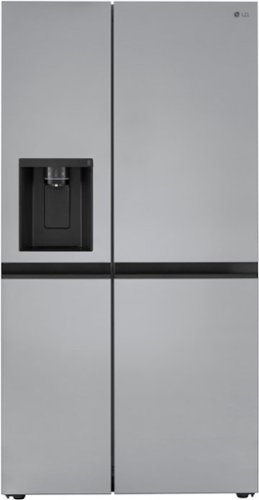 LG - 23 Cu. Ft. Side-by-Side Counter-Depth Refrigerator with Smooth Touch Dispenser - Stainless Steel