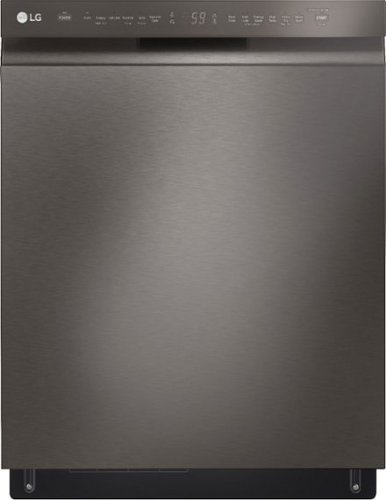 LG - 24" Front Control Smart Built-In Stainless Steel Tub Dishwasher with 3rd Rack, QuadWash, and 48dba - Black Stainless Steel