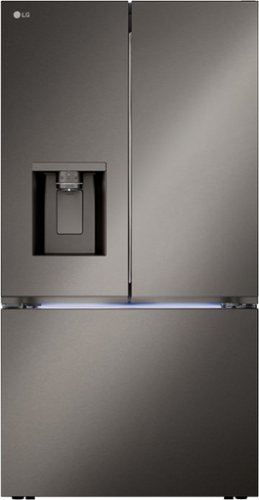 LG - 25.5 Cu. Ft. French Door Counter-Depth Smart Refrigerator with Four Kinds of Ice - Black Stainless Steel