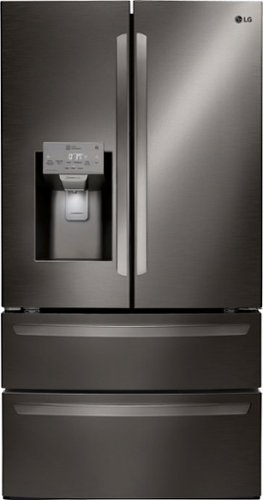 LG - 27.8 Cu. Ft. 4-Door French Door Smart Refrigerator with Smart Cooling System - Black Stainless Steel