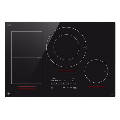 LG - 30" Built-In Electric Induction Cooktop with 4 Elements and UltraHeat 5.0kW Element - Black Ceramic