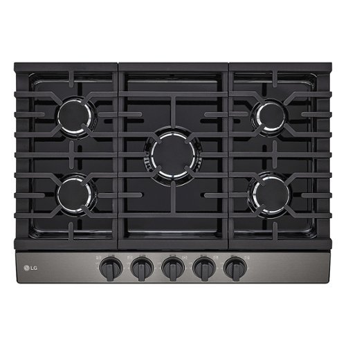 LG - 30" Built-In Gas Cooktop with 5 Burners and EasyClean - Black Stainless Steel