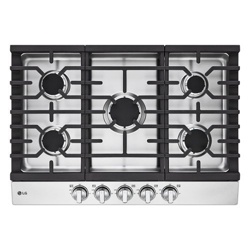 LG - 30" Built-In Gas Cooktop with 5 Burners and EasyClean - Stainless Steel