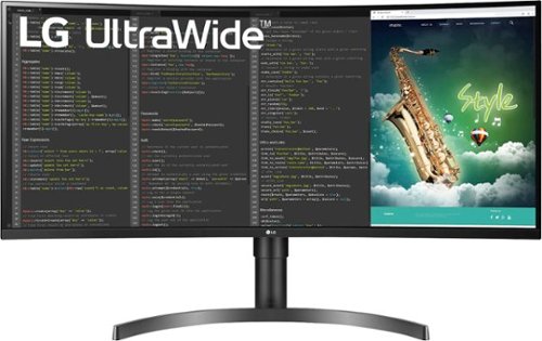 LG - 35" LED Curved UltraWide QHD 100Hz AMD Freesync Monitor with HDR (HDMI, DisplayPort, USB) - Black