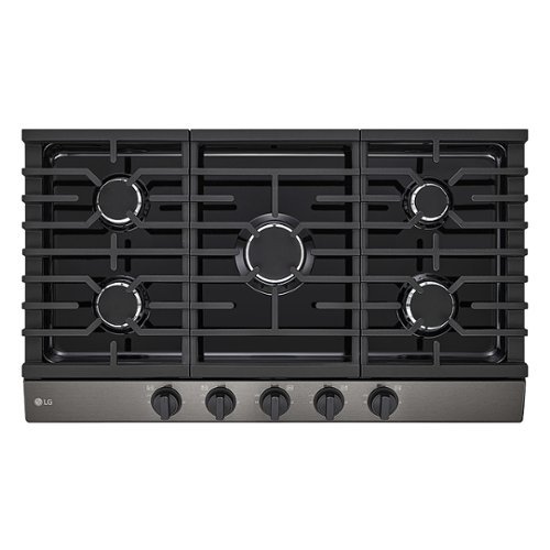 LG - 36" Built-In Gas Cooktop with 5 Burners and EasyClean - Black Stainless Steel