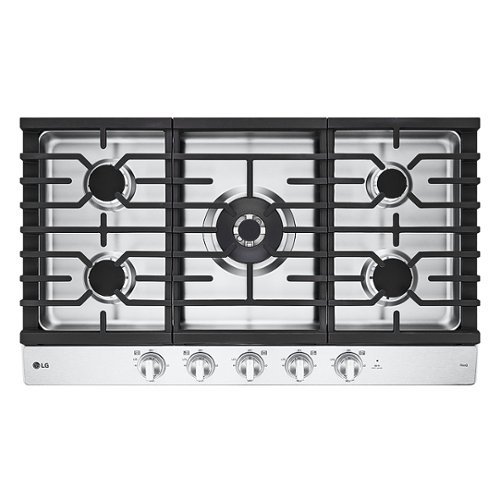 LG - 36" Built-In Smart Gas Cooktop with 5 Burners and EasyClean - Stainless Steel