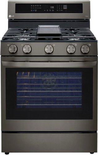 LG - 5.8 Cu. Ft. Smart Freestanding Gas True Convection Range with EasyClean and InstaView - Black Stainless Steel