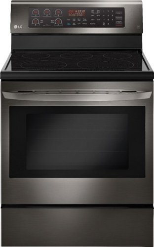 LG - 6.3 Cu. Ft. Self-Cleaning Freestanding Electric Convection Range with EasyClean - Black Stainless Steel