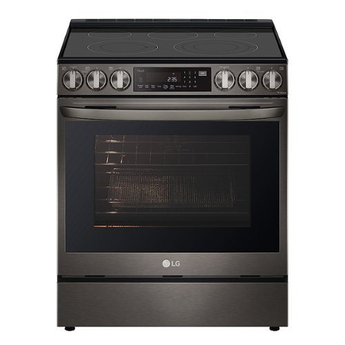 LG - 6.3 Cu. Ft. Smart Slide-In Electric True Convection Range with EasyClean and Air Fry - Black Stainless Steel