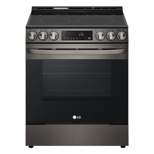 LG - 6.3 Cu. Ft. Smart Slide-In Electric True Convection Range with EasyClean and AirFry - Black Stainless Steel