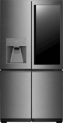 LG - SIGNATURE 22.8 Cu. Ft. French Door-in-Door Counter-Depth Smart Refrigerator with InstaView - Textured Steel