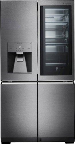 LG - SIGNATURE 30.8 Cu. Ft. French Door-in-Door Smart Refrigerator with InstaView - Textured Steel