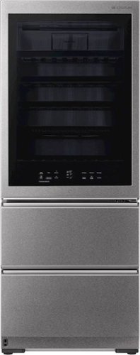 LG - SIGNATURE 65-Bottle Wine Refrigerator with InstaView - Textured Steel