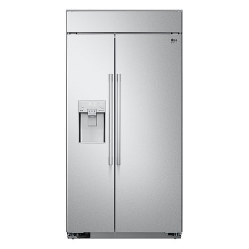 LG - STUDIO 25.6 Cu. Ft. Side-by-Side Built-In Smart Refrigerator with Tall Ice and Water Dispenser - Stainless Steel