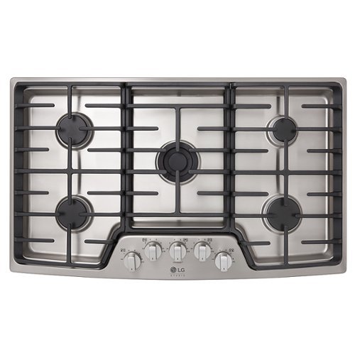 LG - STUDIO 36" Built-In Gas Cooktop with 5 Burners and UltraHeat - Stainless Steel