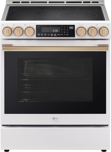 LG - STUDIO 6.3 Cu. Ft. Smart Slide-In Electric True Convection Range with EasyClean and Air Sous Vide - Essence White