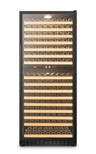 Lanbo - 32 Inch 287 Bottle Dual Zone Wine Refrigerator with Ultra-Quiet Compressor Cooling and Double-Layer Tempered Glass Door - Black