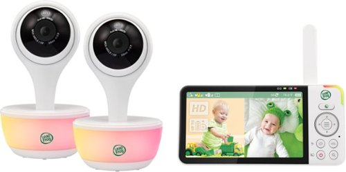 LeapFrog - 1080p WiFi Remote Access 2 Camera Video Baby Monitor with 5" Display, Night Light, Color Night Vision - white