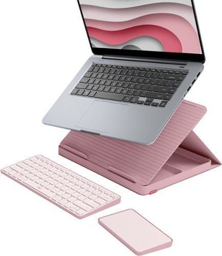 Logitech - Casa Pop-Up Desk Work From Home Kit Compact Wireless Keyboard, Touchpad and Laptop Stand for Laptop/MacBook (10" to 17") - Bohemian Blush