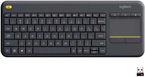 Logitech - K400 Plus TKL Wireless Membrane Keyboard for PC/TV/Laptop/Tablet with Built-in Touchpad - Black