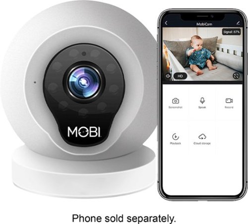 MOBI - Cam Multi-Purpose Smart HD Wi-Fi Baby Camera Monitor with 2-way Audio, Recording, and motion detection - White