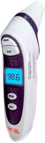 MOBI - DualScan Prime Health Thermometer with Fever Indicator for Ear, Forehead, Room, and Food Temperature Measurements - White