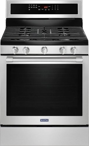 Maytag - 5.8 Cu. Ft. Self-Cleaning Freestanding Fingerprint Resistant Gas Convection Range - Stainless Steel