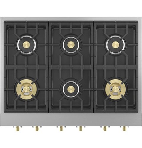 Monogram - 36" Built-In Gas Cooktop with 6 Burners - Stainless Steel