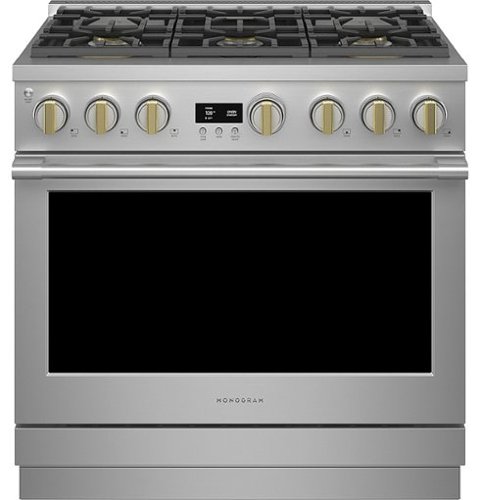 Monogram - 5.7 Cu. Ft. Freestanding Dual Fuel Convection Range with Self-Clean, Built-In Wi-Fi, and 6 Burners - Stainless Steel