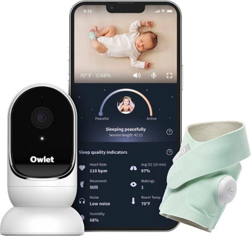 Owlet - Dream Duo: Dream Sock Baby Monitor and HD Camera - Mint