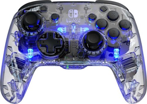 PDP - Afterglow LED Wireless Deluxe Gaming Controller: Multicolor - Nintendo Switch - Transparent