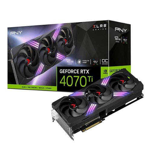 PNY - NVIDIA GeForce RTX 4070 Ti 12GB XLR8 GAMING VERTO EPIC-X RGB OC GDDR6X PCI Express 4.0 Graphics Card with Triple Fan - Black