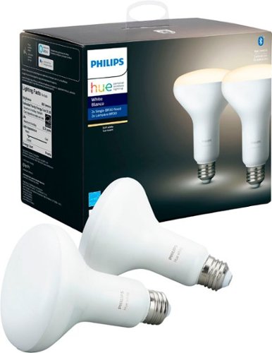 Philips - Geek Squad Certified Refurbished Hue BR30 Bluetooth Smart LED Bulb (2-Pack) - White