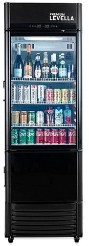 Premium Levella - 12.5 cu. ft. 2-Door Commercial Merchandiser Refrigerator Glass-Door Beverage Display Cooler with Freezer and Ice Maker - Black