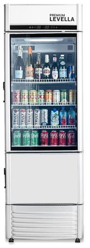 Premium Levella - 12.5 cu. ft. 2-Door Commercial Merchandiser Refrigerator Glass-Door Beverage Display Cooler with Freezer and Ice Maker - Silver